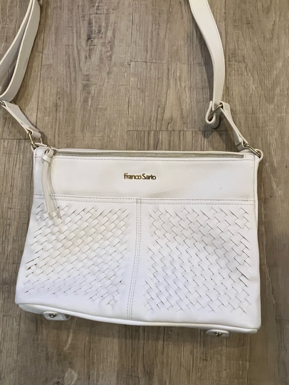Franco Sarto White Woven Crossbody Bag NWOT - Picture 4 of 13